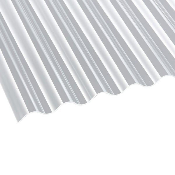 Polycarbonaat golfplaat 76/18, 2,50 mm, helder, schuin bovenaanzicht