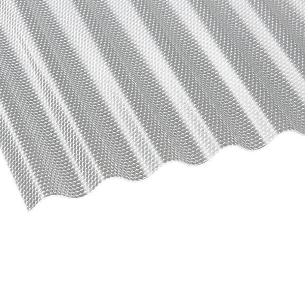 Polycarbonaat golfplaat 2,60 mm, helder, met honingraatstructuur, schuin van bovenaf