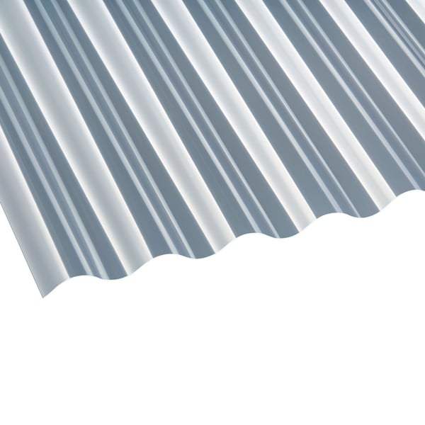 Polycarbonaat golfplaat 76/18, helder, 1,30 mm, schuin van bovenaf