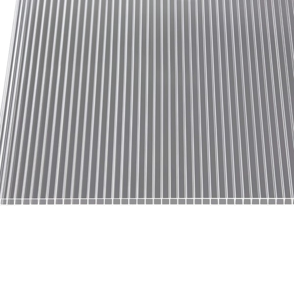 Polycarbonaat dubbelwandige plaat 10 mm helder, bovenaanzicht van de parallelle celstructuur