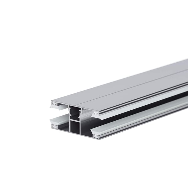 Detailaanzicht van een aluminium profiel voor de 10 mm kanaalplaat, profiel DUO