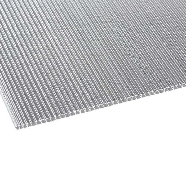 Polycarbonaat kanaalplaat 10 mm, helder, schuin van bovenaf