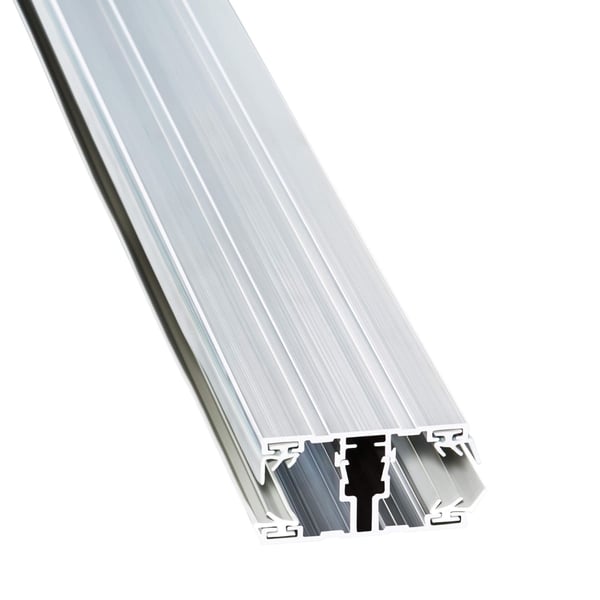 Aluminium profiel voor polycarbonaat kanaalplaten, zilverkleurig, met zijdelingse klemvoorzieningen