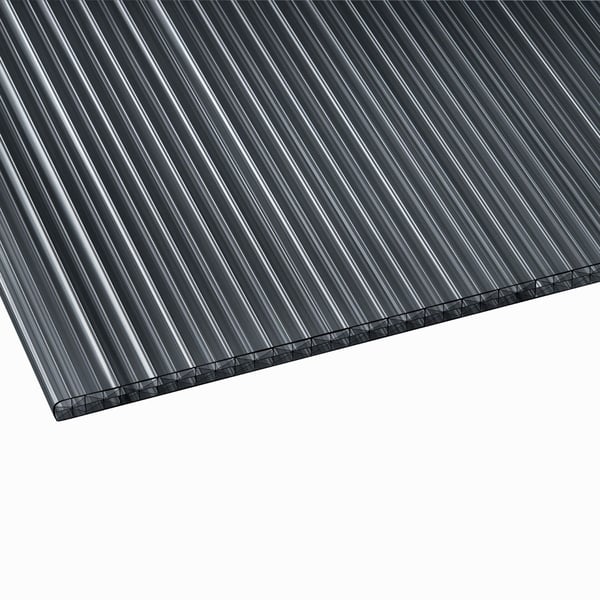 Polycarbonaat kanaalplaat | 16 mm | Profiel A1 | Voordeelpakket | Plaatbreedte 98 cm | Grafiet | X-Structuur | Breedte 4,09 m | Lengte 2,00 m