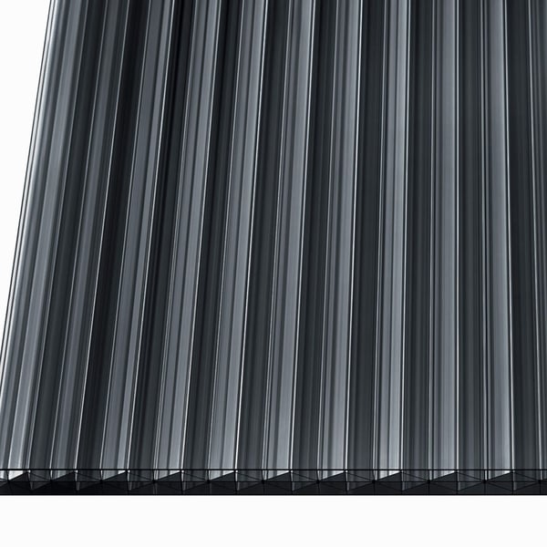 Polycarbonaat kanaalplaat | 16 mm | Profiel A1 | Voordeelpakket | Plaatbreedte 98 cm | Grafiet | X-Structuur | Breedte 4,09 m | Lengte 2,00 m