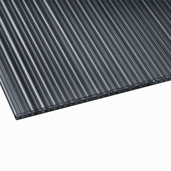 Polycarbonaat kanaalplaat | 16 mm | Profiel A4 | Voordeelpakket | Plaatbreedte 98 cm | Grafiet | X-Structuur | Breedte 7,12 m | Lengte 2,00 m