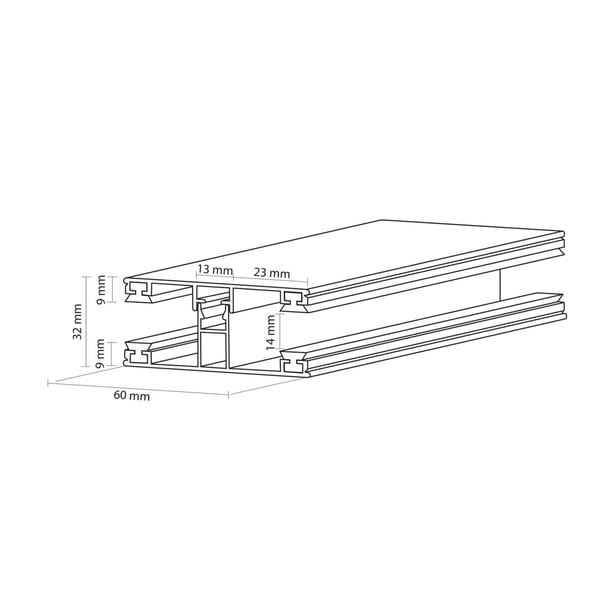 Polycarbonaat kanaalplaat | 16 mm | Profiel DUO | Voordeelpakket | Plaatbreedte 98 cm | Helder | Breedte 3,09 m | Lengte 2,50 m