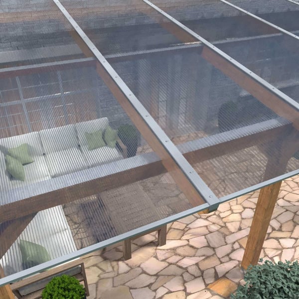 Polycarbonaat kanaalplaat | 16 mm | Profiel DUO | Voordeelpakket | Plaatbreedte 1,20 m | Helder | X-Structuur | Breedte 6,21 m | Lengte 2,00 m