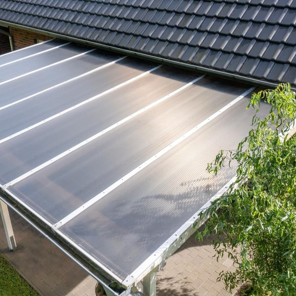 Polycarbonaat kanaalplaat | 16 mm | Profiel DUO | Voordeelpakket | Plaatbreedte 1,20 m | Helder | X-Structuur | Breedte 6,21 m | Lengte 2,00 m