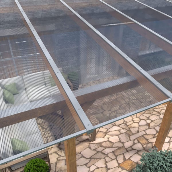 Polycarbonaat kanaalplaat | 16 mm | Profiel DUO | Voordeelpakket | Plaatbreedte 98 cm | Helder | X-Structuur | Breedte 3,09 m | Lengte 3,00 m