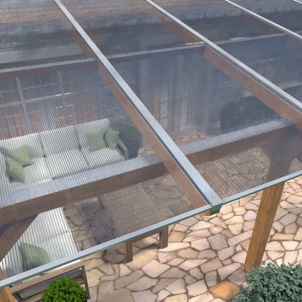 Polycarbonaat kanaalplaat | 16 mm | Profiel Mendig | Voordeelpakket | Plaatbreedte 1,20 m | Helder | X-Structuur | Breedte 4,98 m | Lengte 2,00 m