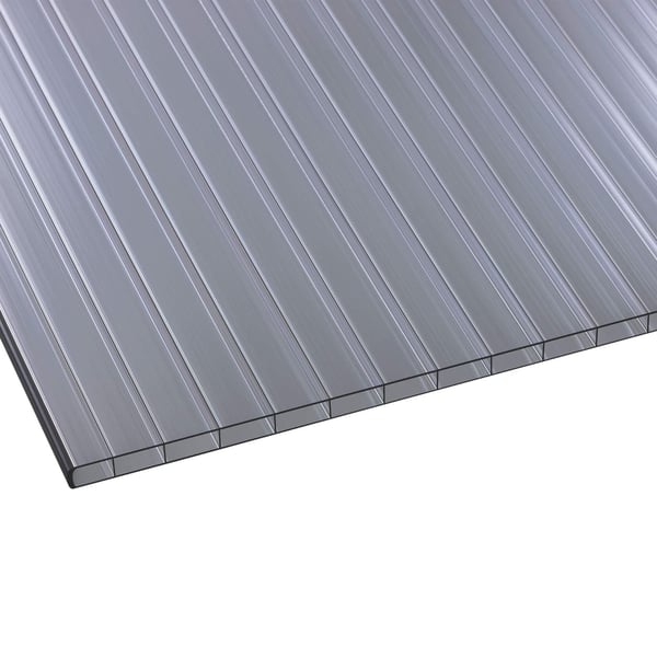 Polycarbonaat kanaalplaat 16 mm grafiet, bovenaanzicht van de kanaalstructuur