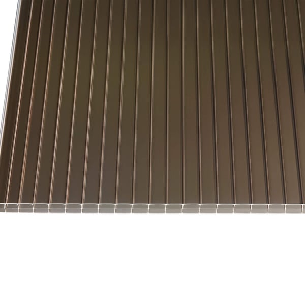 Polycarbonaat lichtplaat 16 mm brons, driewandig, bovenaanzicht