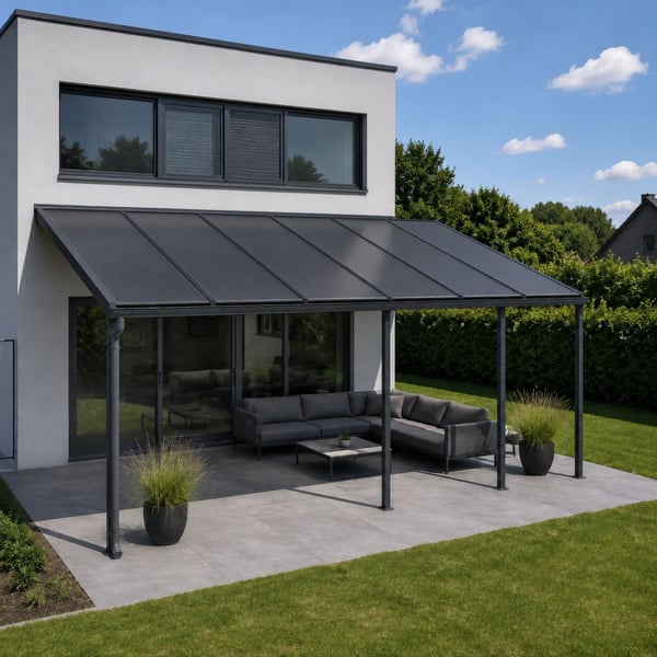 Polycarbonaat kanaalplaat | 16 mm | Breedte 98 cm | Antracietgrijs | Novalite | 4,50 m