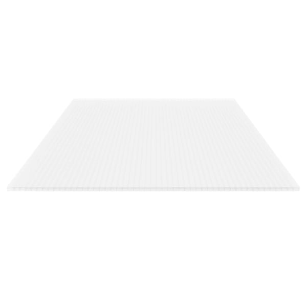 Polycarbonaat kanaalplaat 16 mm, opaal wit, schuin van boven, vrijstaand