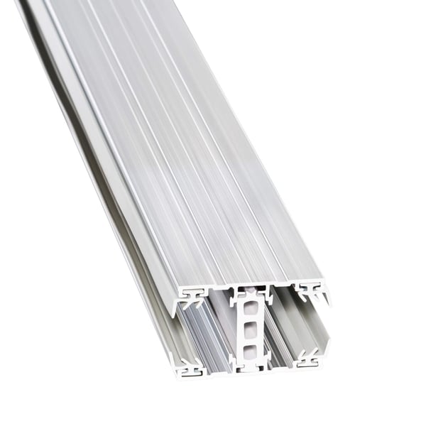 Aluminium profiel voor kanaalplaat, met zichtbare kamers en bevestigingsgleuven