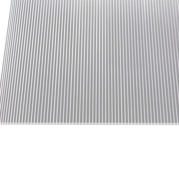 Polycarbonaat dubbelwandige plaat 6 mm, helder, van bovenaf, vrijstaand op witte achtergrond