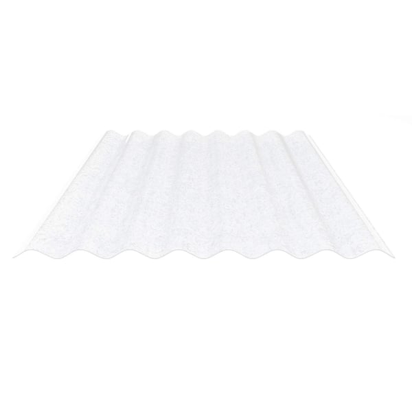 Polyester lichtplaat, 0,80 mm, helder, in golfprofielweergave op witte achtergrond