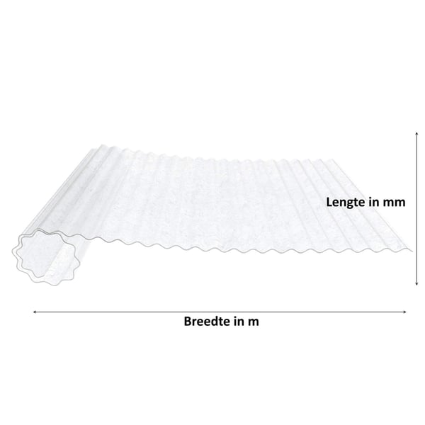 Polyester golfplaat op rol | 76/18 | 0,80 mm | Naturel | 4,00 m