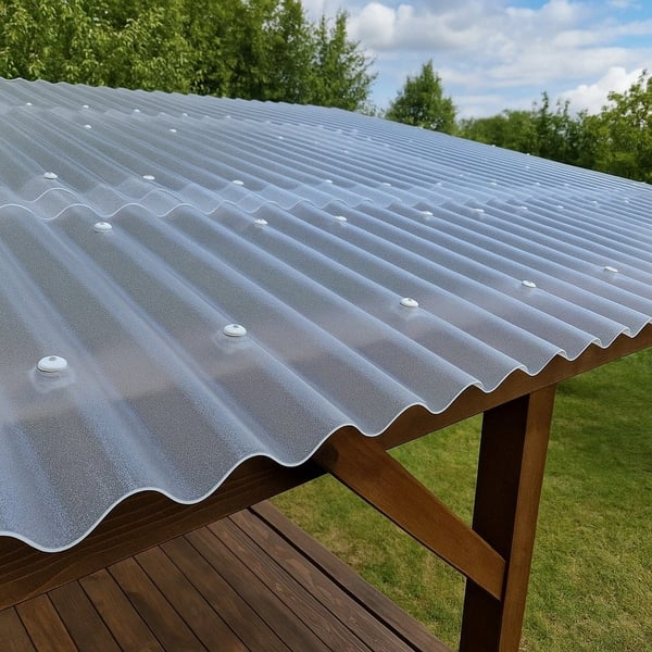 Polyester golfplaat op rol | 76/18 | 0,80 mm | Naturel | 4,00 m