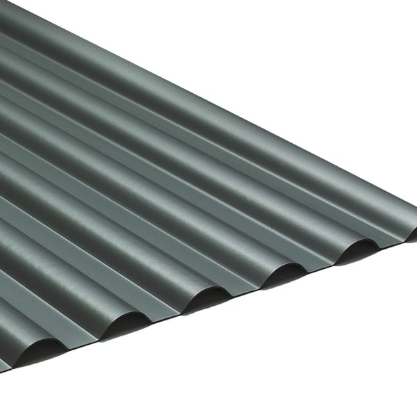 PVC profielplaat SINTRA 77/18 Antraciet-Metallic, hoofdaanzicht van de golfstructuur