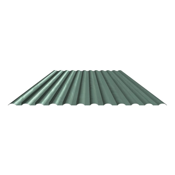 PVC profielplaat SINTRA 77/18 Groen-Metallic, 1,20 mm, vrijstaand op witte achtergrond