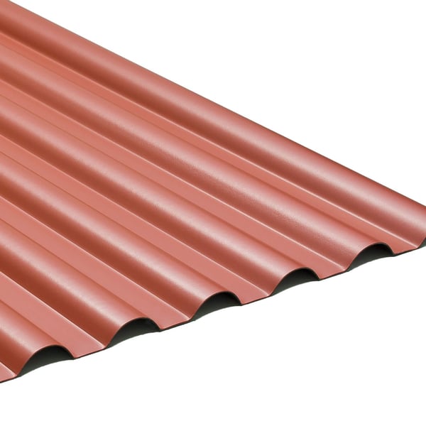 PVC profielplaat SINTRA 77/18 Rood-Metallic, 1,20 mm, hoofdaanzicht van de golfstructuur