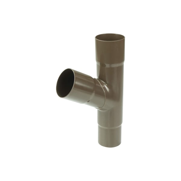 Plastmo PVC regenpijp T-stuk 60 graden, bruin, hoofdweergave