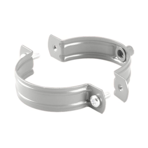 Niagara regenpijpbeugel van staal, zilver-metallic (RAL 9006) met 50 µm Polyurethan coating, hoofdaanzicht