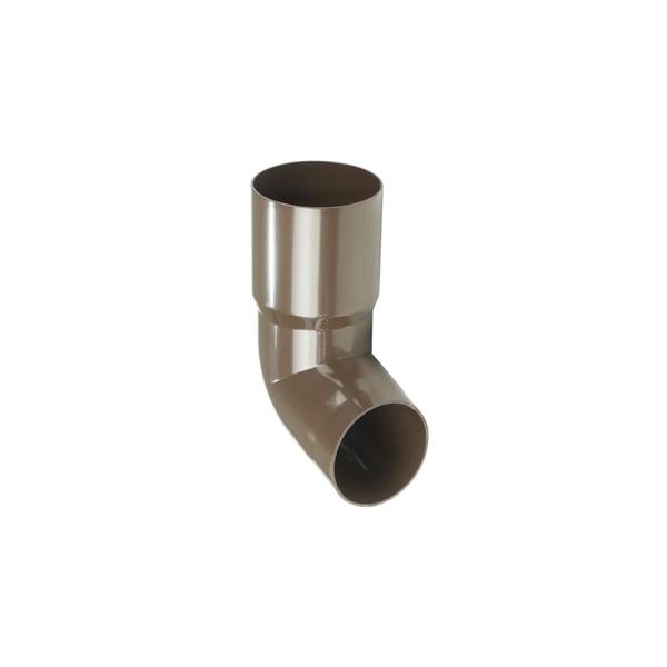Regenpijpuitloop van bruin PVC van Plastmo, gebogen