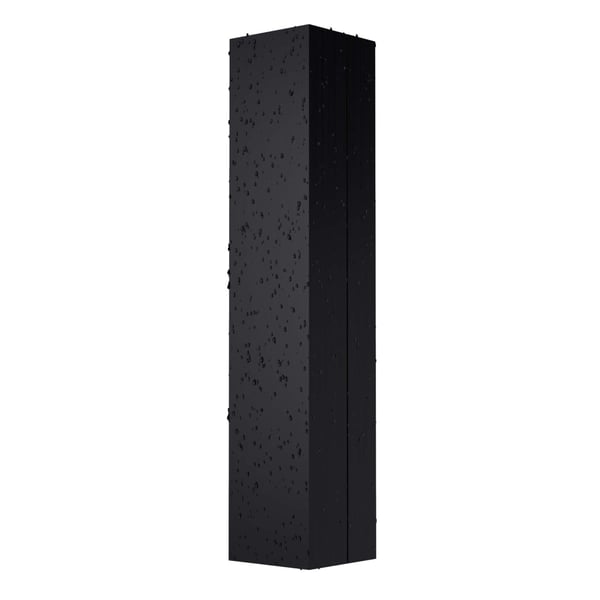 Regenpijp van staal, Gitzwart RAL 9005, met polyurethaancoating en waterdruppels