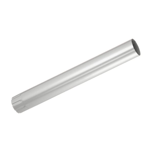 Regenpijp van staal, Zilver-Metallic RAL 9006, met mof en 50 µm polyurethaan coating