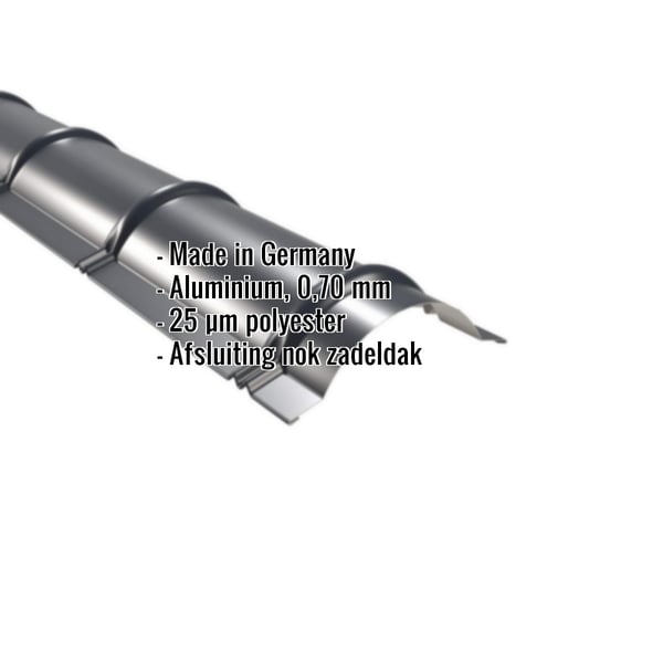Nokvorst halfrond aluminium Antracietgrijs met ingebedde gegevens Made in Germany, 0,70 mm, 25 µm polyester