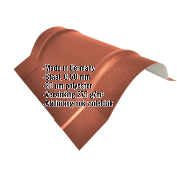 Nokvorst halfrond klein Koperbruin RAL 8004 met ingebedde productdetails