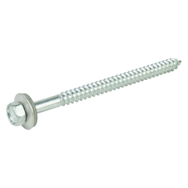 RVS schroef blank met zeskantkop en sluitring, houtdraad