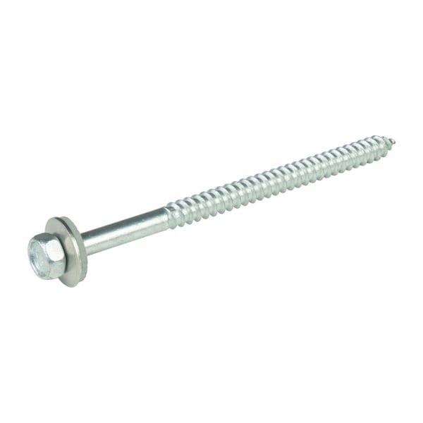 RVS schroef blank met zeskantkop en sluitring, close-up