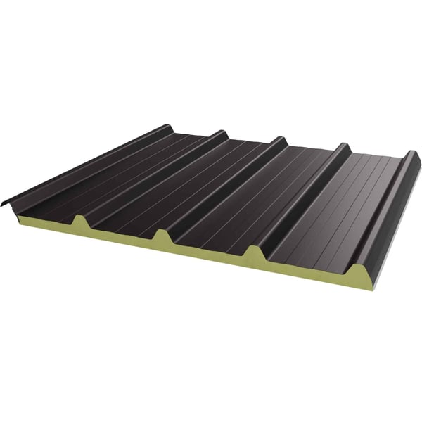 Sandwichpaneel ECO 1000-30 dak, bruin, licht schuin aanzicht