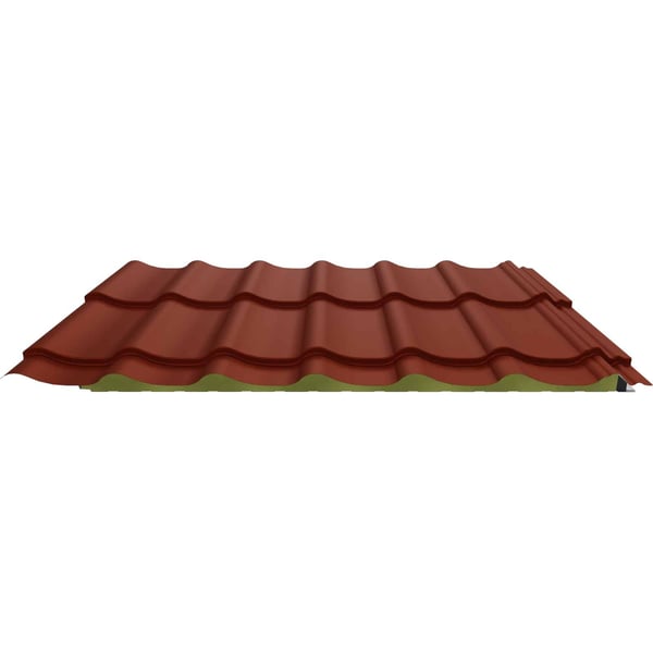 Joris Ide Permapan 40 dak sandwichpaneel, terracotta kleur, vooraanzicht