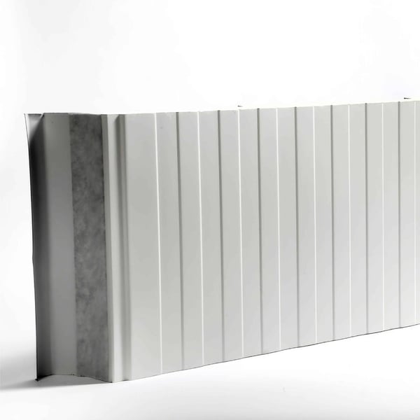 Sandwichpaneel Roof 1000-40, binnenzijde met profilering, rechtopstaand