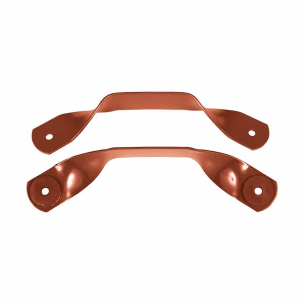 Sneeuwvangbeugel van aluminium, 1,75 mm dik, in terracotta (RAL 8004), twee stuks, hoofdaanzicht