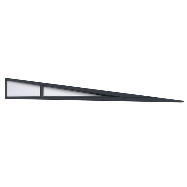 Zijwig RAL 7016, donkergrijs, driehoekige vorm met smal frame en witte vulling, hoofdweergave