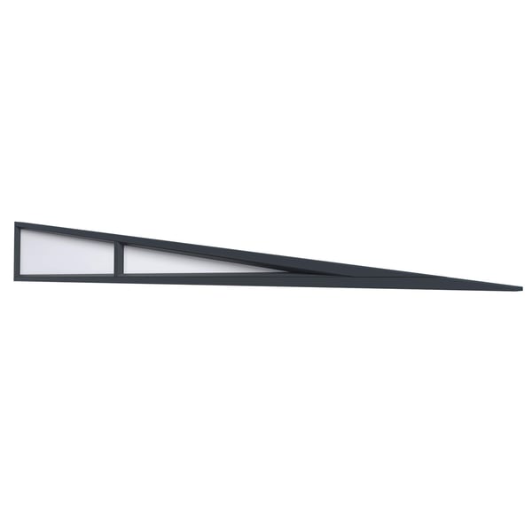 Zijwig RAL 7016, donkergrijs, driehoekige vorm met smal frame en witte vulling, hoofdweergave