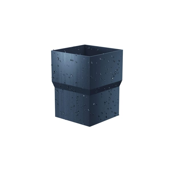 Stalen regenpijpverbinder 80 mm, antracietgrijs, met waterdruppels