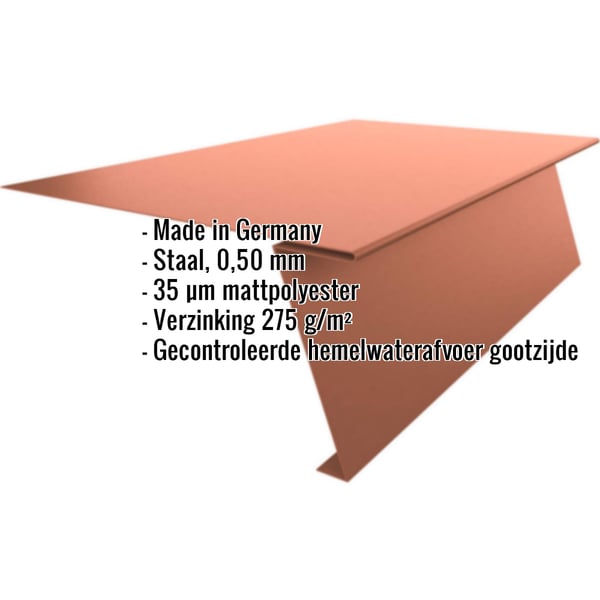 Startprofiel Terracotta, 0,50 mm staal, matpolyester coating, met ingebedde productgegevens