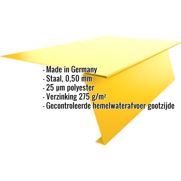 Startprofiel voor felsplaat PD-510-S, Koolzaadgeel, met ingebedde specificaties over materiaal en coating