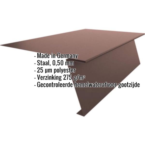Startprofiel voor felsplaten, staal 0,50 mm, RAL 8017, met ingebedde productgegevens