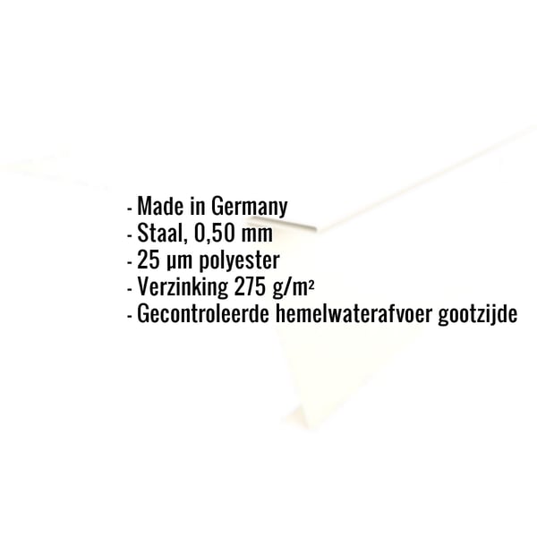 Startprofiel staal 0,50 mm, zuiverwit RAL 9010, met ingebedde productgegevens