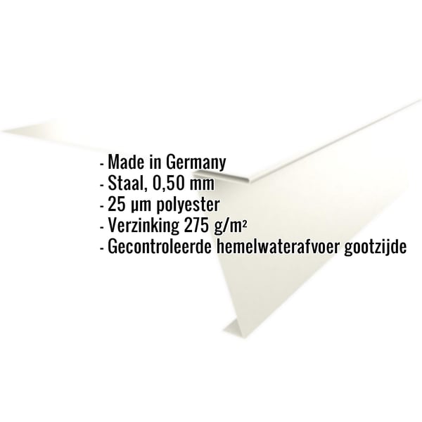 Startprofiel voor felsplaat PD-510-S, Grijswit RAL 9002, met ingebedde technische gegevens