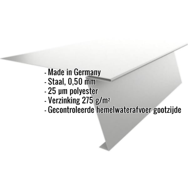 Startprofiel Zilver-Metallic, 0,50 mm staal, met ingebedde productgegevens over materiaal en coating