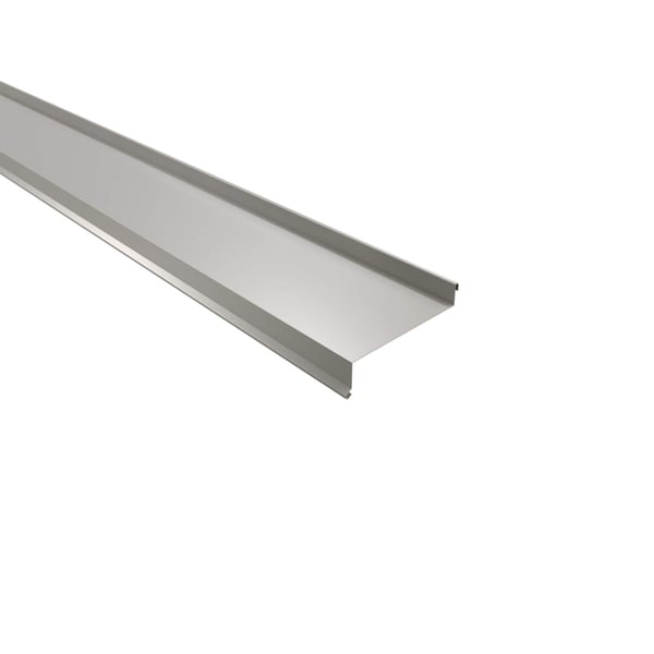 Vensterbank van staal Zilver-Metallic, 0,63 mm, hoofdaanzicht schuin van boven